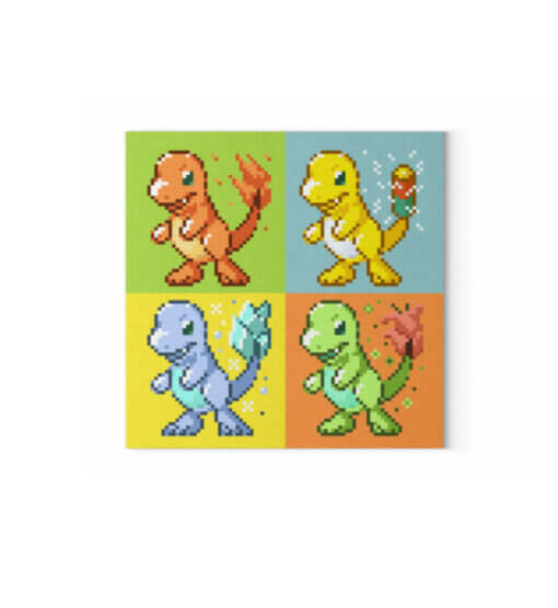 Lizard Elementals - Canvas with stretcher frame-6846